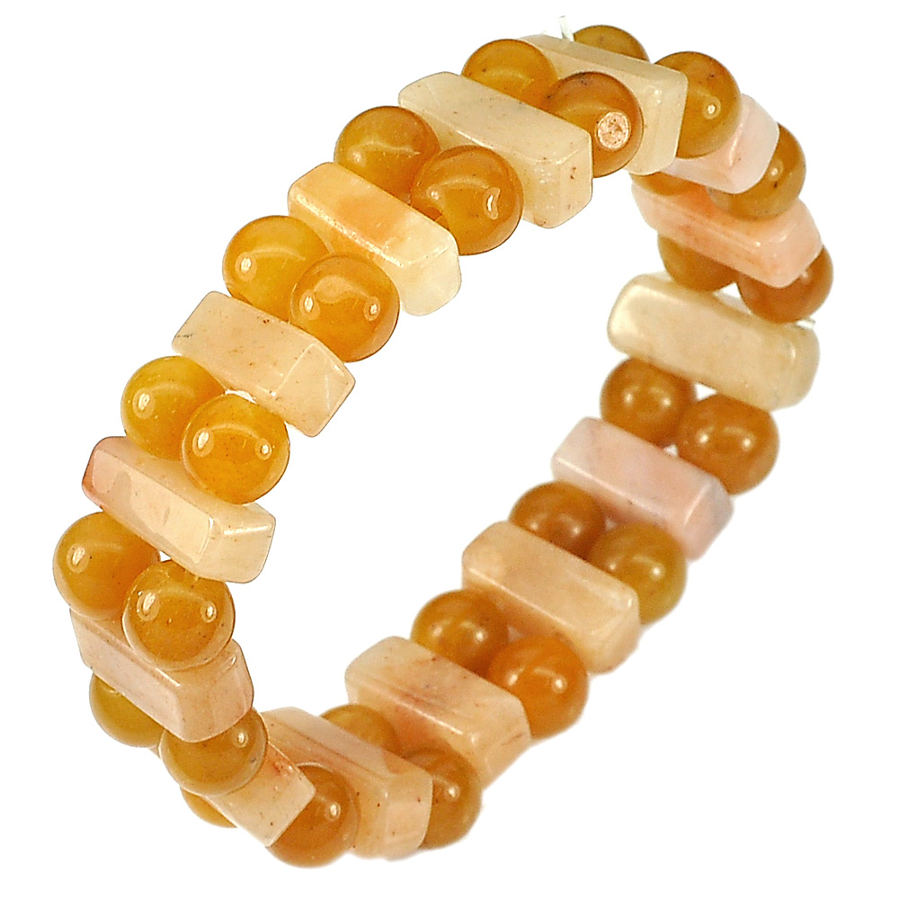 168.26 Ct. Natural Gems Multi-Color Honey Jade Beads Bracelet Length 7 Inch.