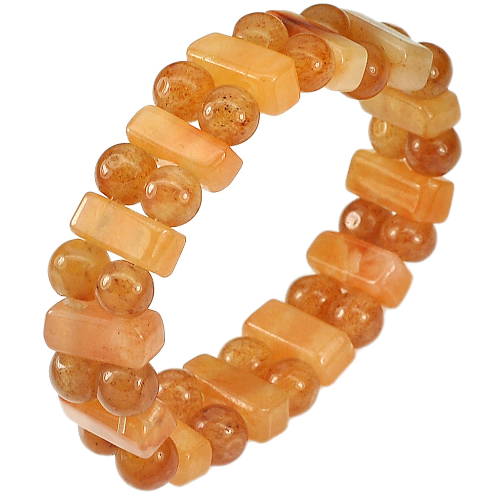 148.36 Ct. Natural Gems Multi-Color Honey Jade Beads Bracelet Length 7 Inch.