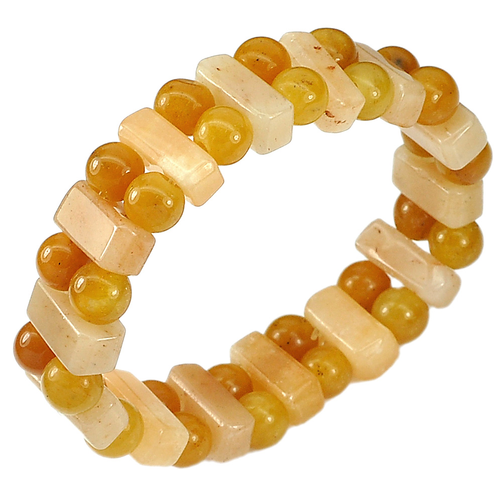 166.46 Ct. Natural Gems Multi-Color Honey Jade Beads Bracelet Length 7 Inch.