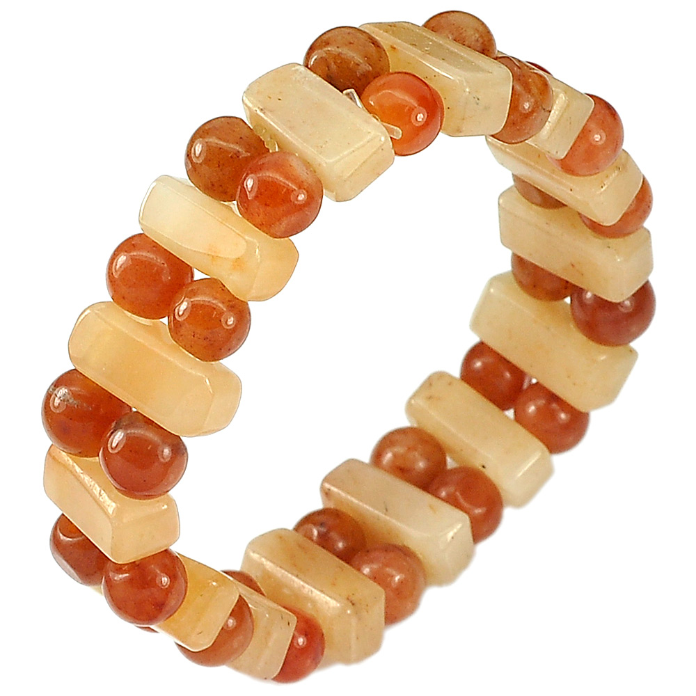160.10 Ct. Natural Gems Multi-Color Honey Jade Beads Bracelet Length 7 Inch.