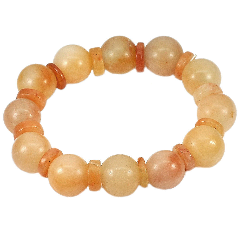 265.26 Ct. Natural Gems Multi-Color Honey Jade Beads Bracelet Length 8 Inch.