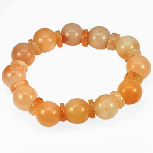 265.58 Ct. Natural Gems Multi-Color Honey Jade Beads Bracelet Length 8 Inch.