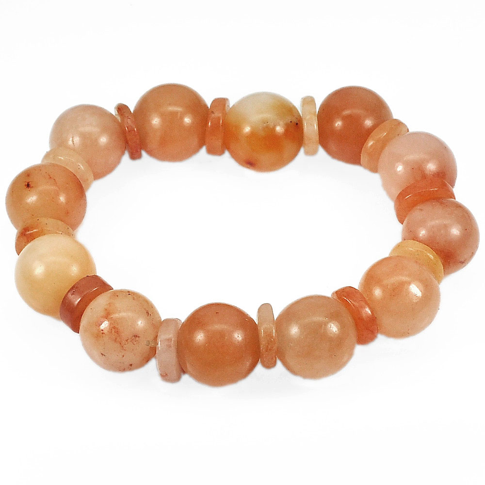 266.07 Ct. Natural Gems Multi-Color Honey Jade Beads Bracelet Length 8 Inch.