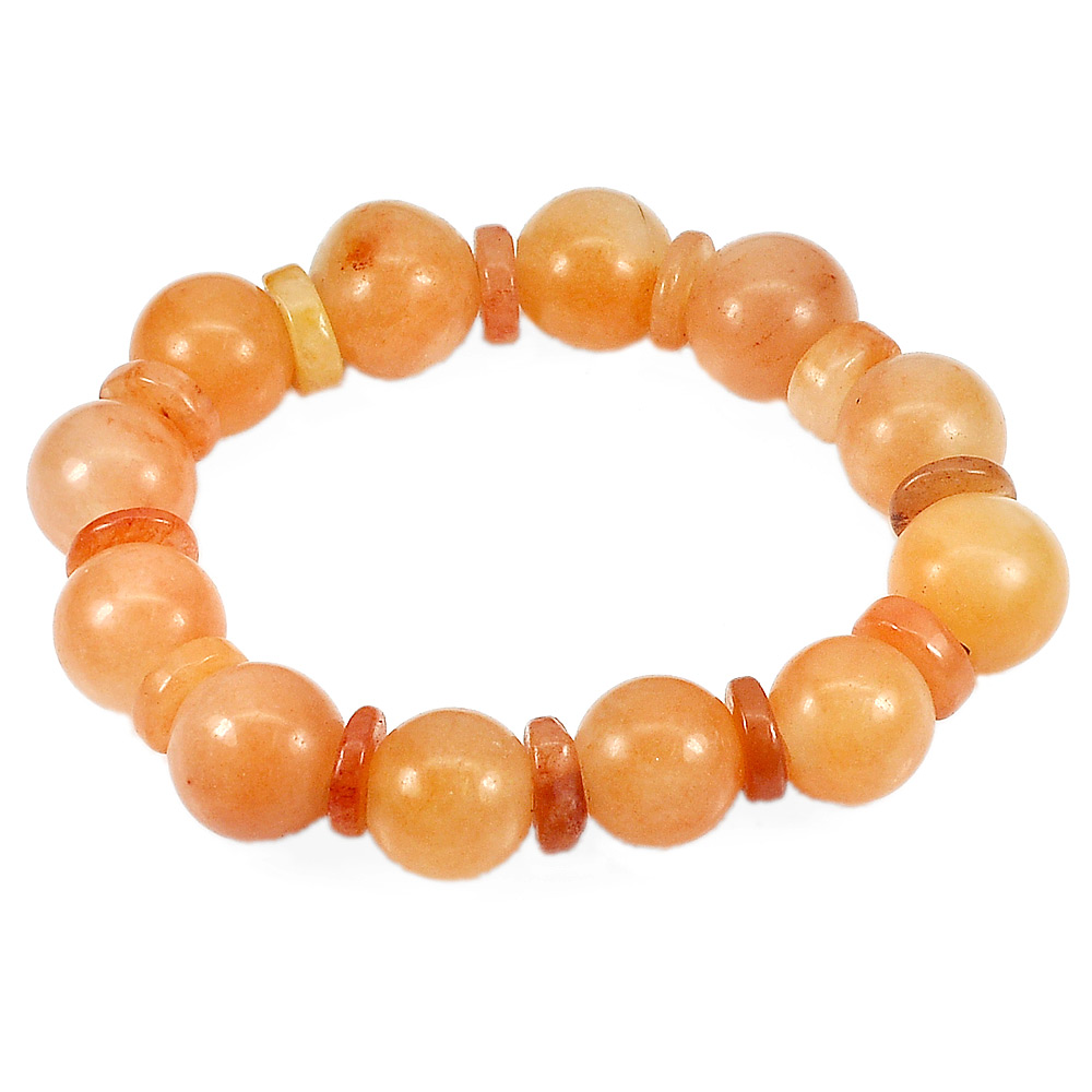 268.79 Ct. Natural Gems Multi-Color Honey Jade Beads Bracelet Length 8 Inch.