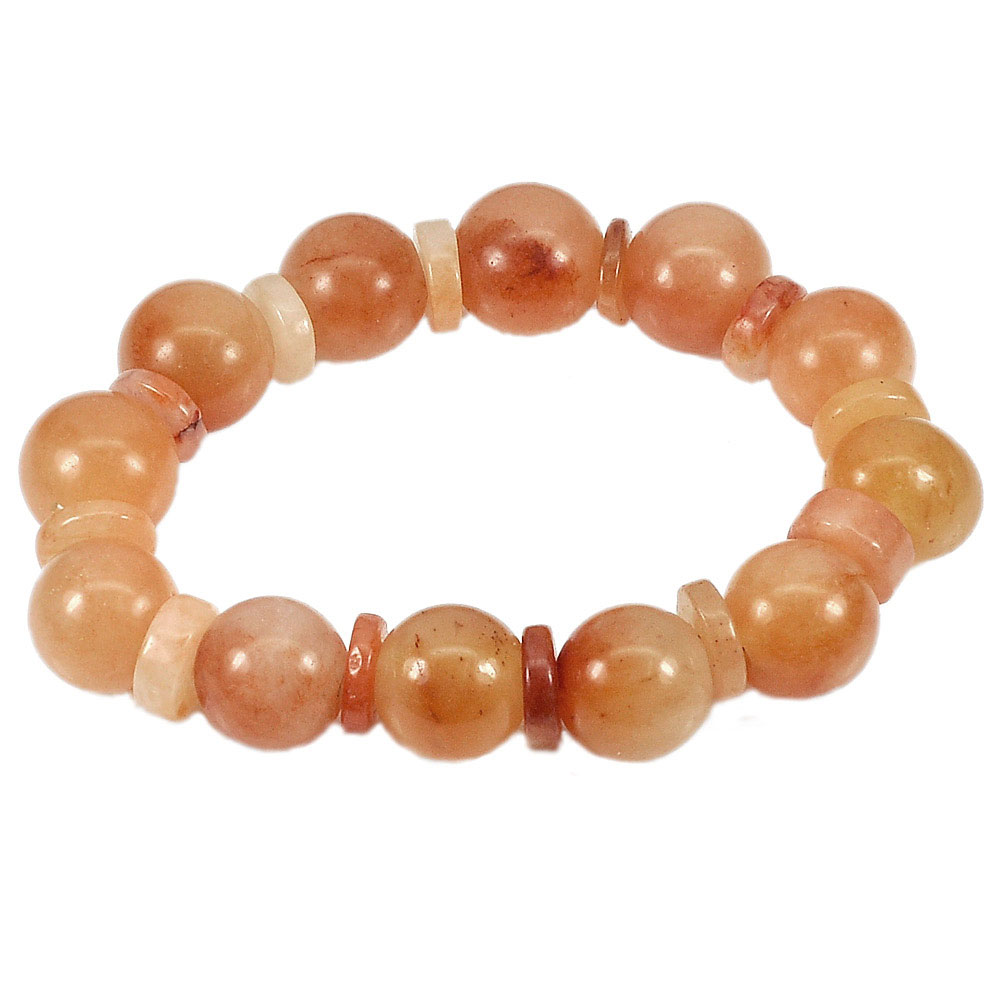 265.37 Ct. Natural Gems Multi-Color Honey Jade Beads Bracelet Length 8 Inch.