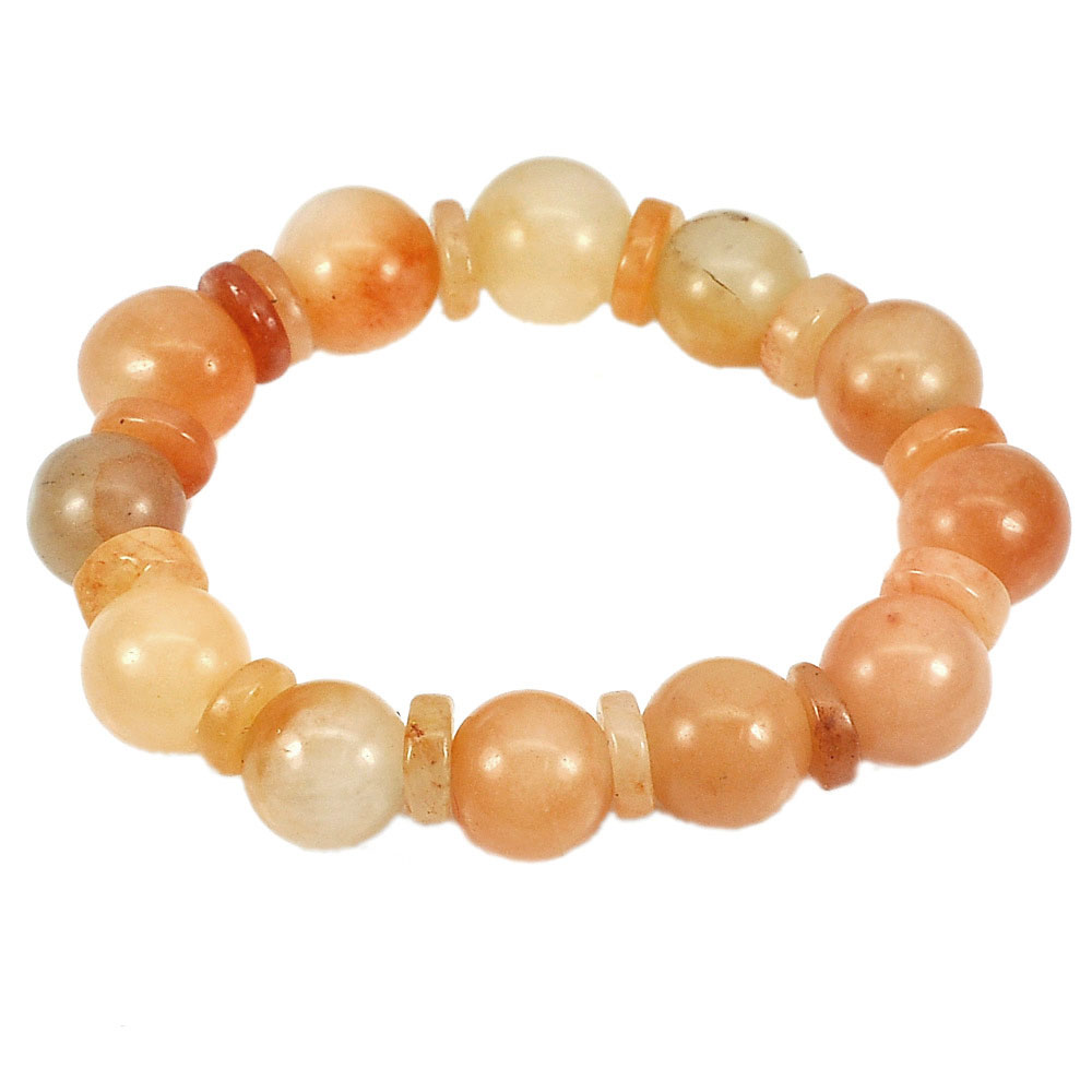 272.28 Ct. Natural Gems Multi-Color Honey Jade Beads Bracelet Length 8 Inch.