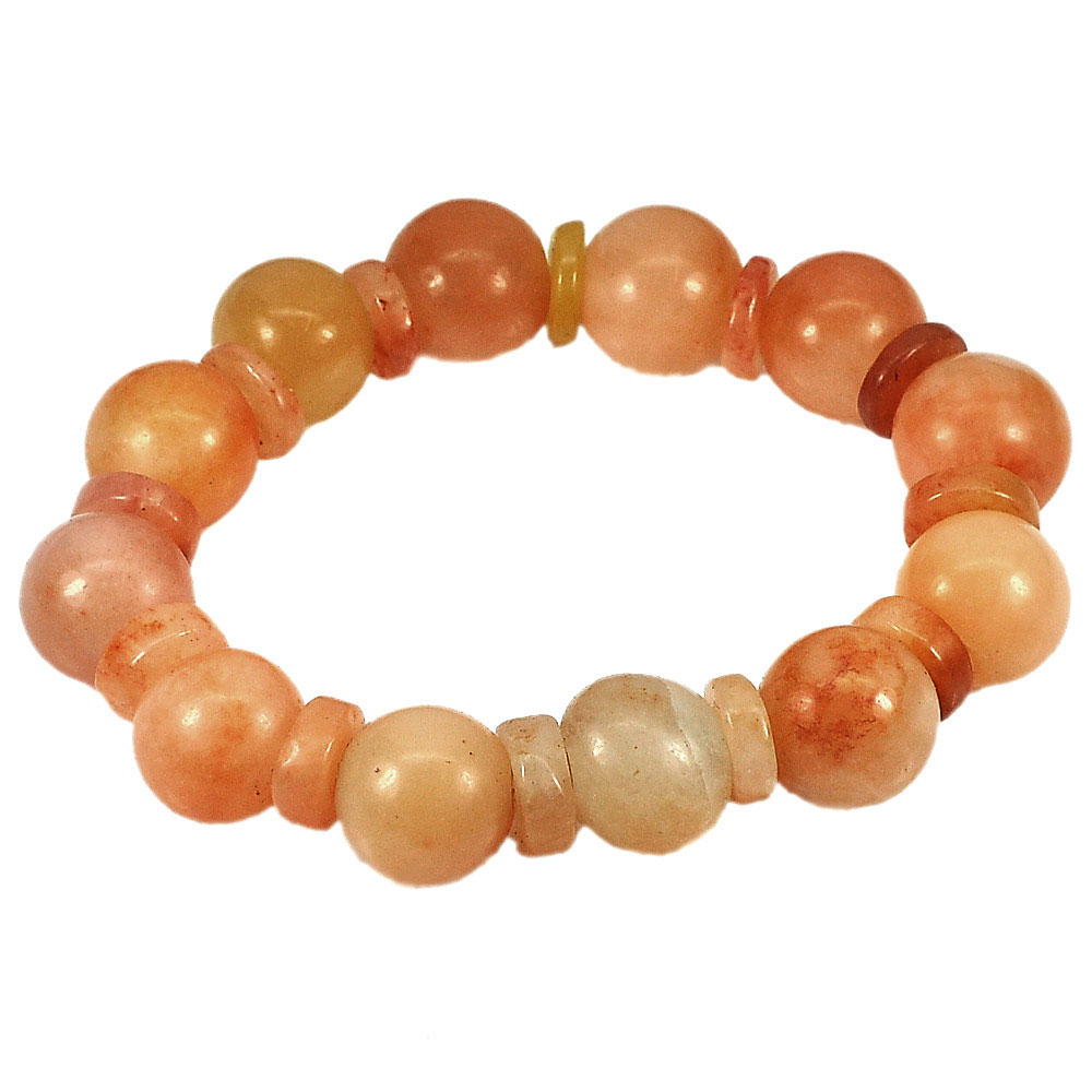 270.48 Ct. Natural Gems Multi-Color Honey Jade Beads Bracelet Length 8 Inch.