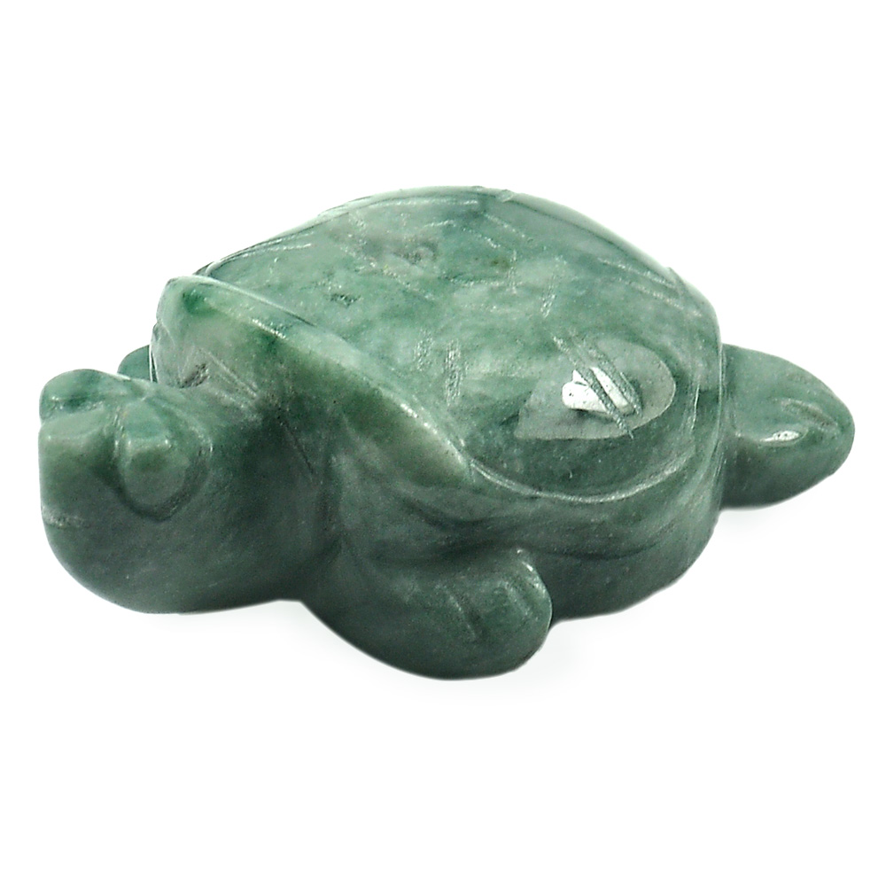 Green Jade 364.13 Ct. Turtle Carving 61 x 41 x 22 Mm. Natural Gemstone Unheated