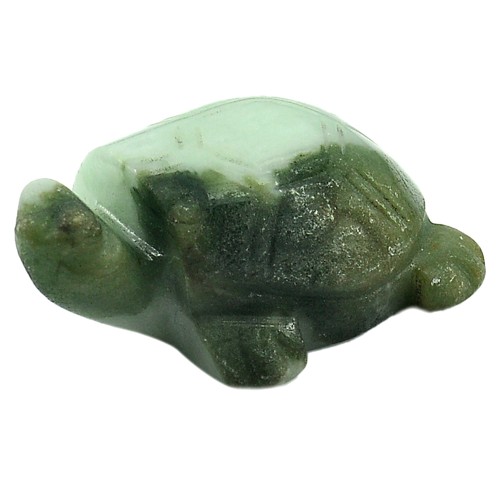 Green White Jade Turtle Carving 262.74 Ct. Natural Gemstone Unheated