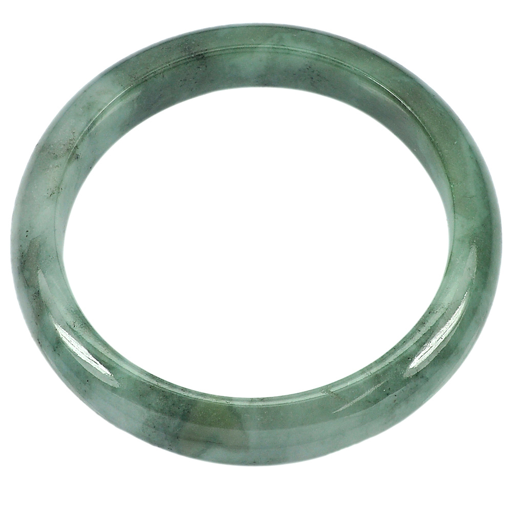 290.19 Ct. Diameter 58 mm. Natural Gemstone Green Color Jade Bangle Unheated