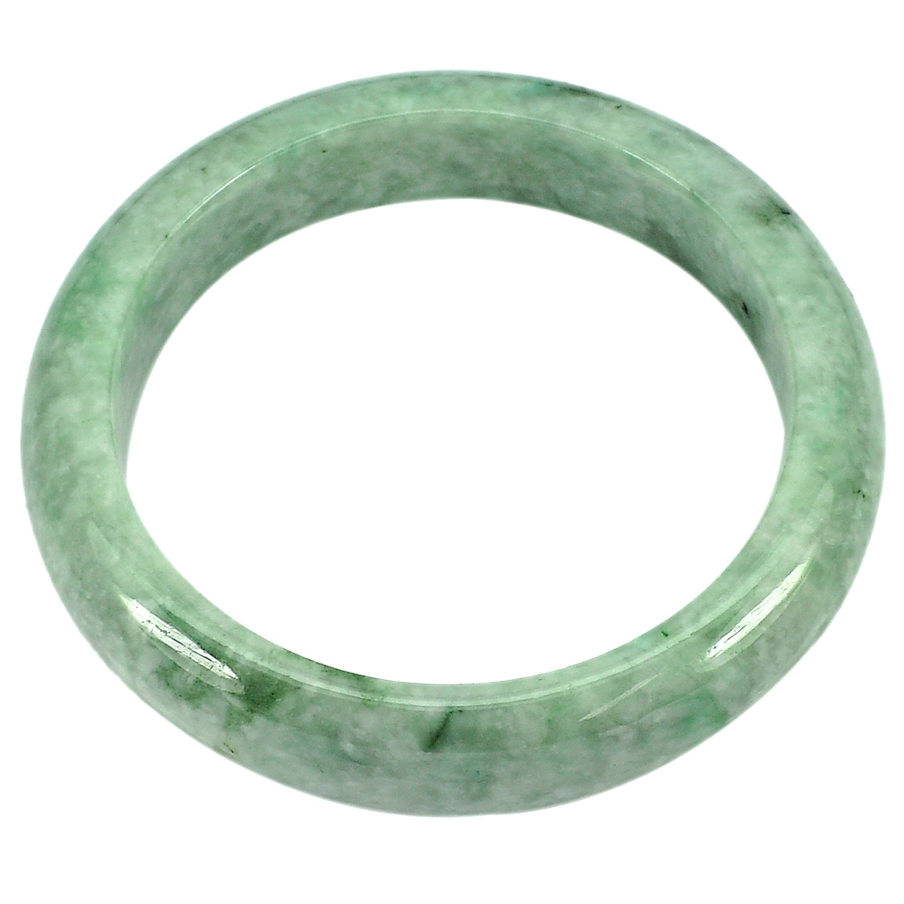 316.06 Ct. Diameter 56 mm. Natural Gemstone Green White Jade Bangle Unheated