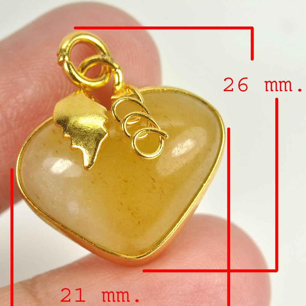 31.99 Ct. Natural Gemstone Multi-Color Jade Heart Nickel Pendant 26x21Mm.