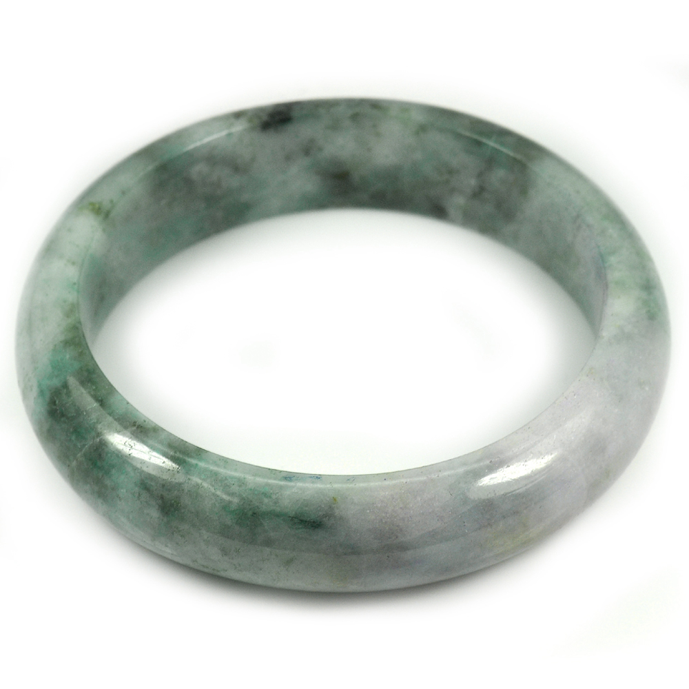 Green Jade Bangle Size 78x58x15 Mm. 360.85 Ct. Natural Gemstone Unheated