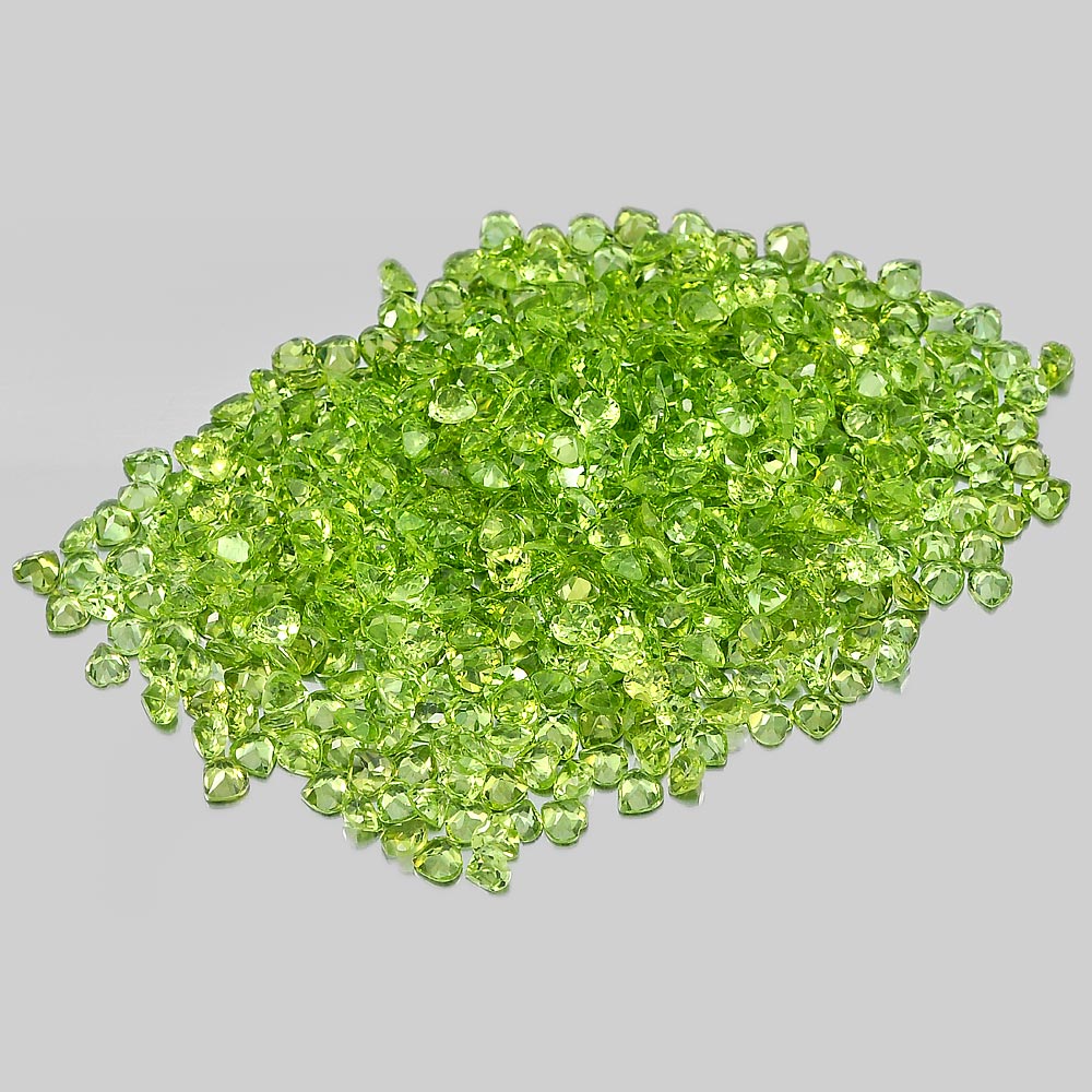 1 Ct. / $ 4 Size 4 Mm. Heart Shape Natural Gemstones Green Peridot Unheated