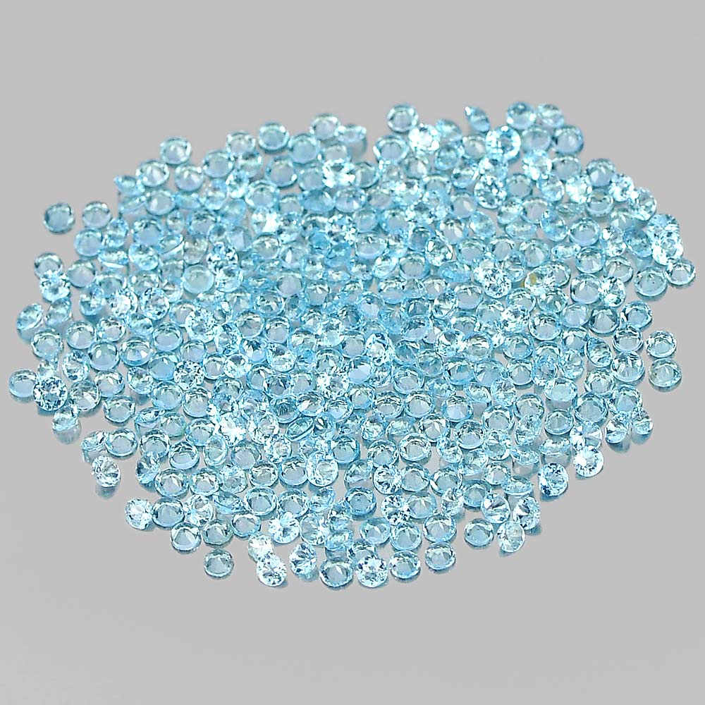 1 Ct. / $10 Round Shape 1.8 Mm. Natural Gemstones Swiss Blue Topaz From Brazil