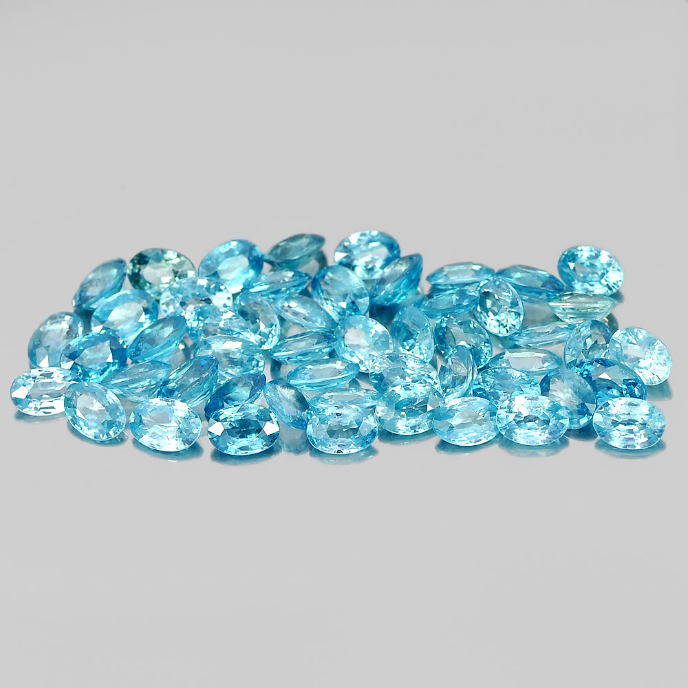 1 Pc. / $ 2.00 Good Oval 6 x 4 mm. Natural Blue Zircon Gemstones Oval Shape