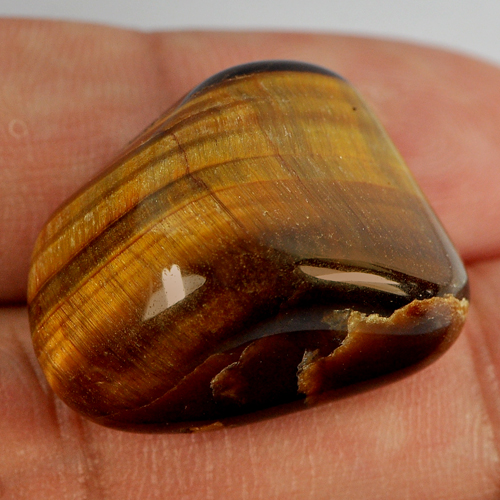Unheated 39.11 Ct. Natural Fancy Cabochon Yellow Brown Tiger Eye Agate
